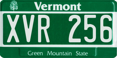 VT license plate XVR256
