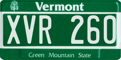 VT license plate XVR260