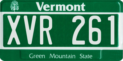 VT license plate XVR261