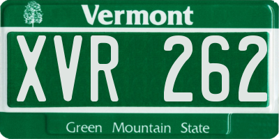 VT license plate XVR262