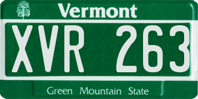 VT license plate XVR263