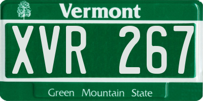 VT license plate XVR267