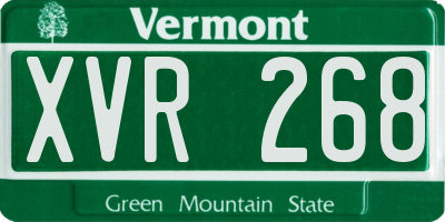 VT license plate XVR268