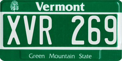 VT license plate XVR269