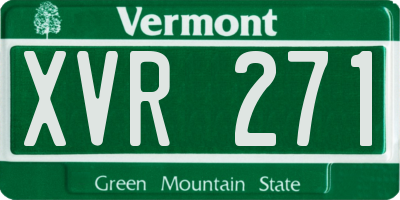 VT license plate XVR271