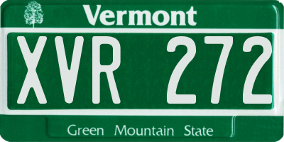 VT license plate XVR272