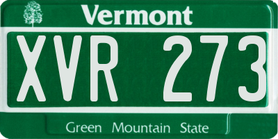 VT license plate XVR273