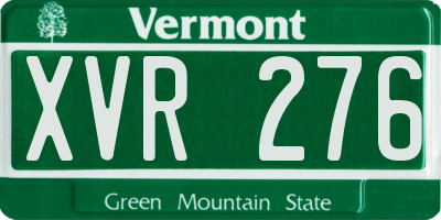 VT license plate XVR276
