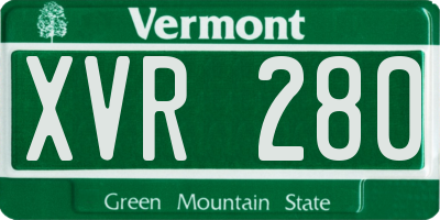 VT license plate XVR280