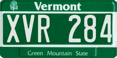 VT license plate XVR284