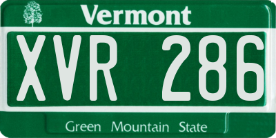 VT license plate XVR286