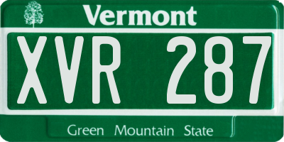 VT license plate XVR287