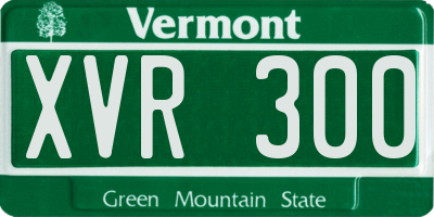 VT license plate XVR300