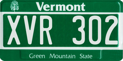 VT license plate XVR302