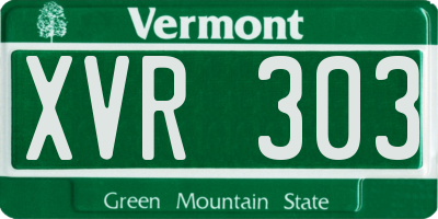 VT license plate XVR303