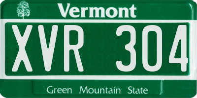 VT license plate XVR304