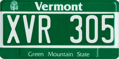 VT license plate XVR305