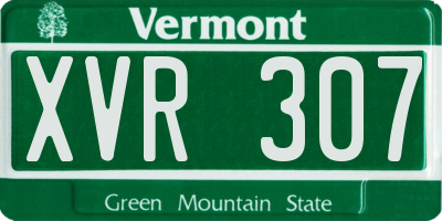 VT license plate XVR307