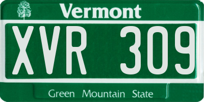 VT license plate XVR309