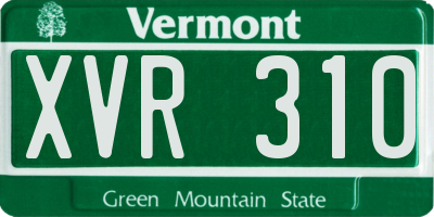 VT license plate XVR310