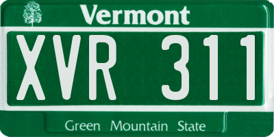 VT license plate XVR311