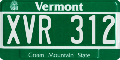 VT license plate XVR312
