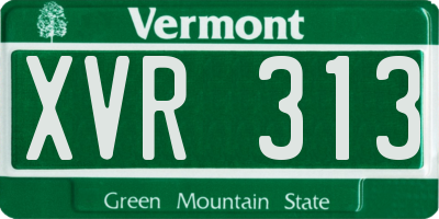 VT license plate XVR313
