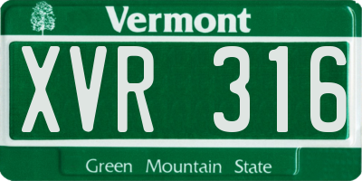 VT license plate XVR316