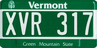 VT license plate XVR317