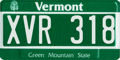 VT license plate XVR318