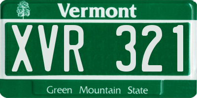VT license plate XVR321
