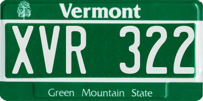 VT license plate XVR322