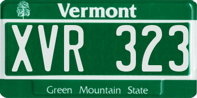 VT license plate XVR323