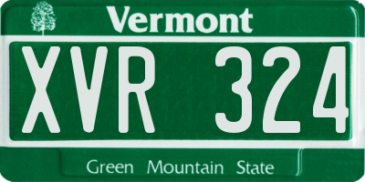 VT license plate XVR324