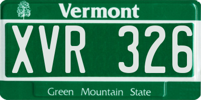 VT license plate XVR326