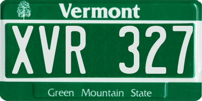 VT license plate XVR327