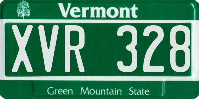 VT license plate XVR328