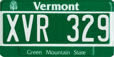 VT license plate XVR329