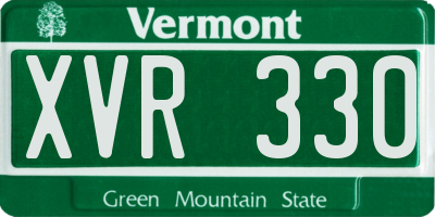 VT license plate XVR330
