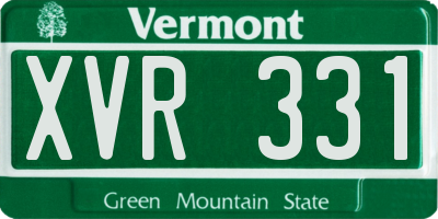 VT license plate XVR331