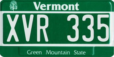 VT license plate XVR335