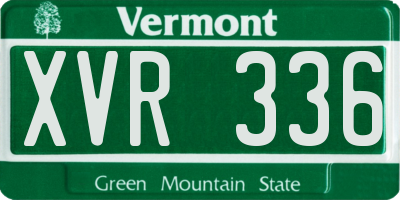 VT license plate XVR336