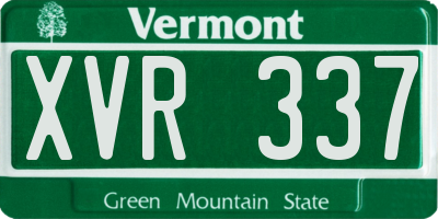 VT license plate XVR337