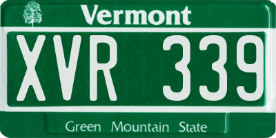 VT license plate XVR339