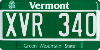 VT license plate XVR340