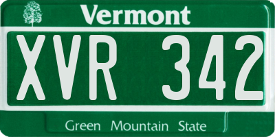 VT license plate XVR342