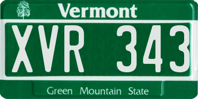 VT license plate XVR343