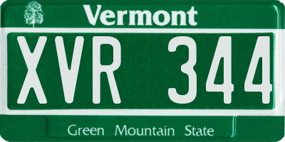 VT license plate XVR344
