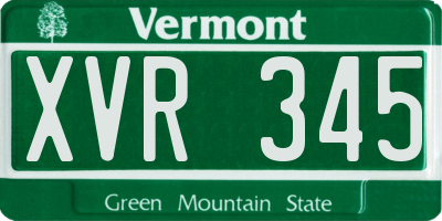 VT license plate XVR345