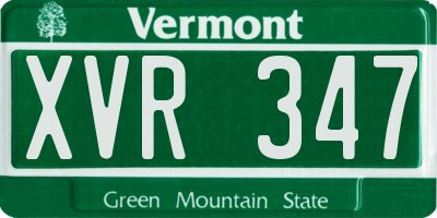 VT license plate XVR347